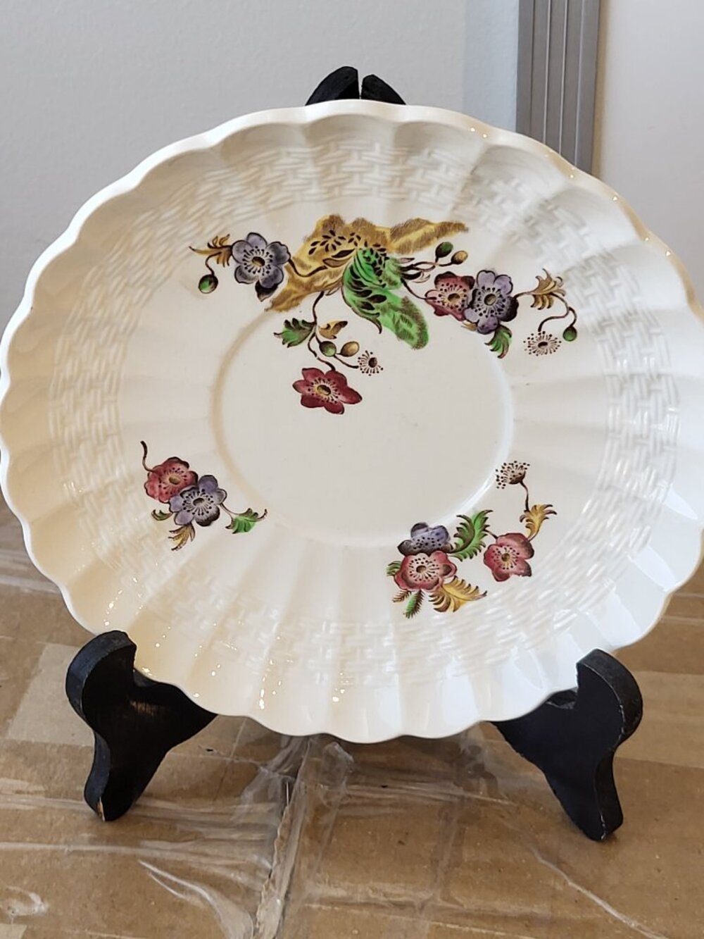 Spode Copeland England Wicker Lane (Basket Wave) Saucer BIN D